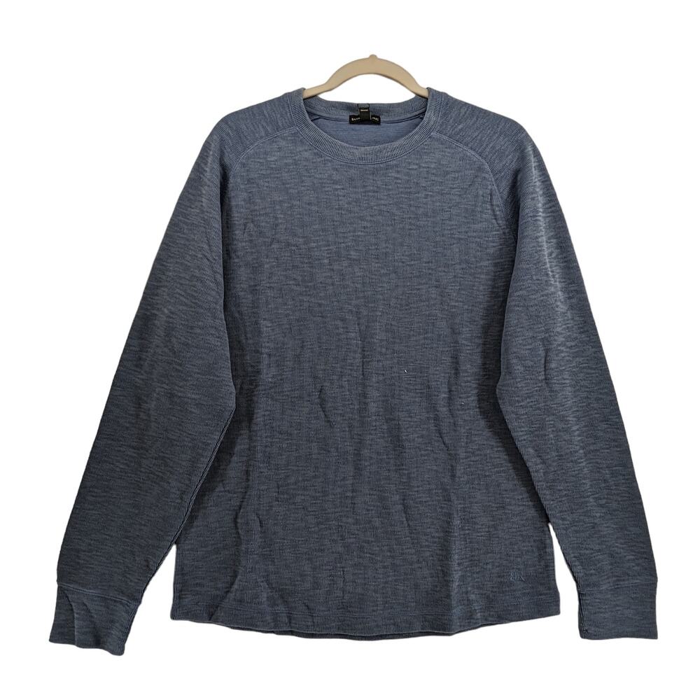 Banana Republic Double Knit Shirt M Vintage Indigo Blue Crewneck‎ Layer Classic